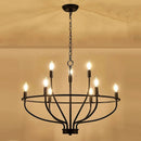 Retro industrial iron chandelier with circular branches