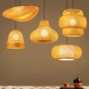Handmade Chinese style bamboo chandelier with vintage pastoral weaving
