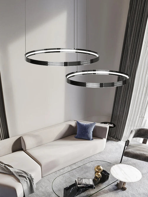 Modern metal chandelier for elegant indoor lighting - vue 2 sur 16