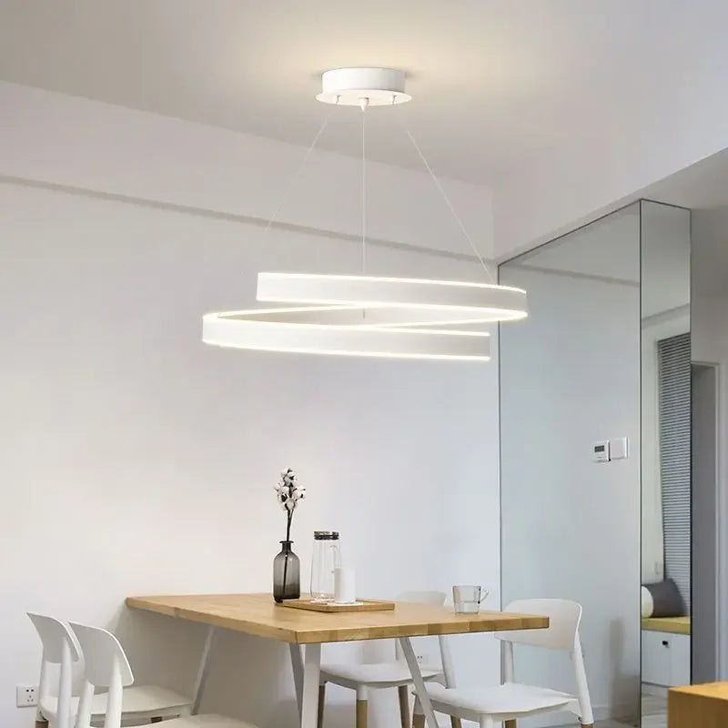 Modern LED spiral chandelier for interior decoration - vue 3 sur 24