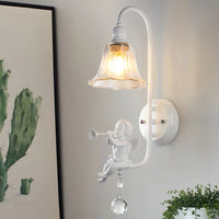 Modern minimalist resin angel wall light with crystal LED