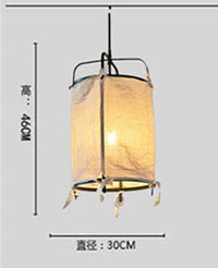 Japanese style iron and linen pendant light for interior decoration