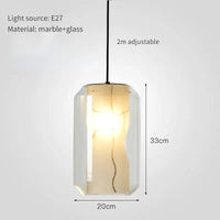 Natural marble glass chandelier modern minimalist design