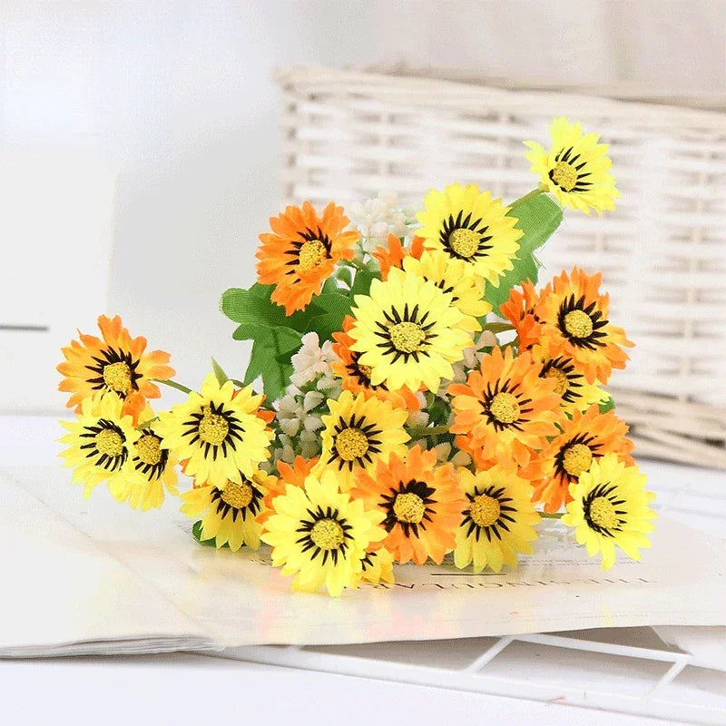 Silk daisy bouquet for artificial floral decoration