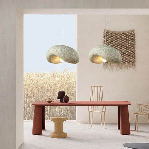 Wabi Sabi Japanese style chandelier for kitchen and living room - vue 3 sur 9
