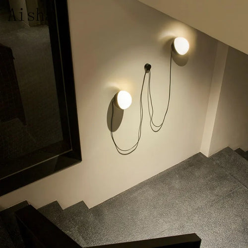 Nordic glass wall light for elegant interior decor - vue 2 sur 8