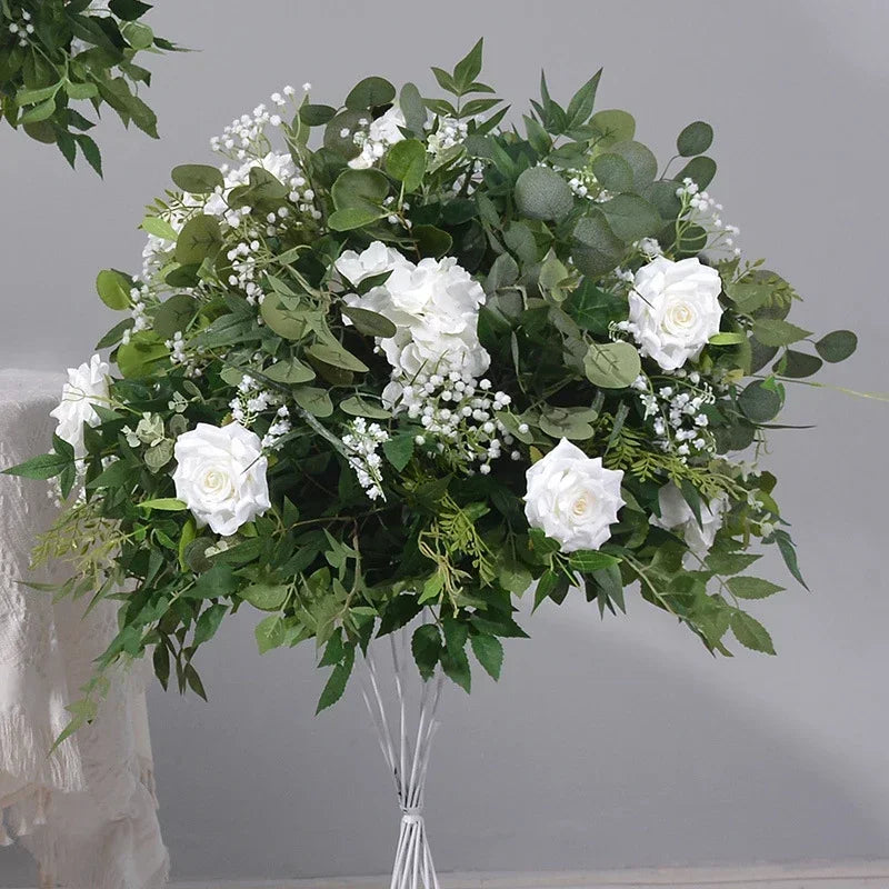 Artificial flower ball white rose arrangement wedding decoration - vue 7 sur 7