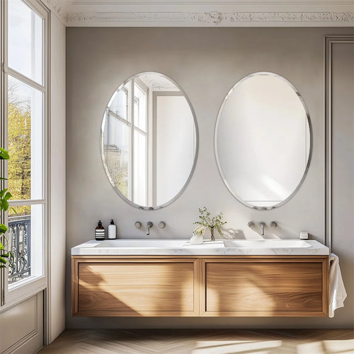 Decorative oval frameless mirror for elegant interiors - vue 2 sur 8