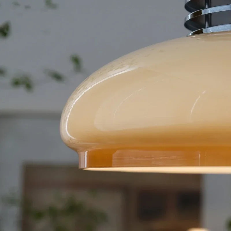 Retro retractable glass pendant light for interior decor - vue 5 sur 7
