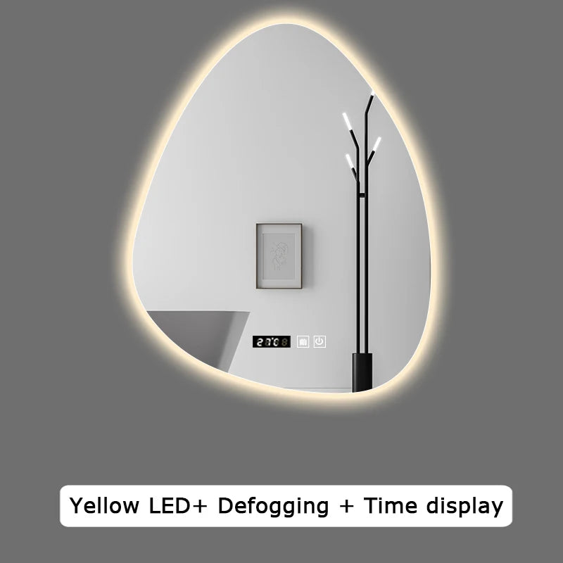 miroir intelligent multifonction avec haut-parleur bluetooth et led réglable - vue 9 sur 13