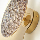 Vintage bronze and iron moon-shaped wall light