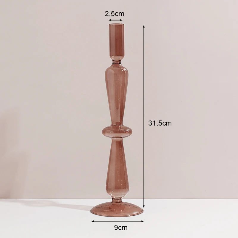 Vintage glass candle holder for weddings and romantic dinners - vue 26 sur 27
