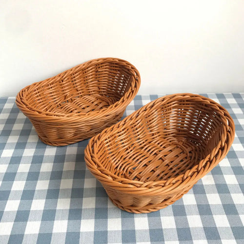 Wicker bread baskets for snacks and fruit - vue 7 sur 6