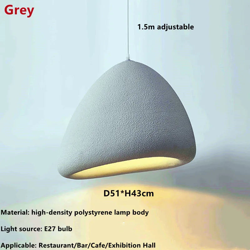 Modern Japanese wabi sabi style LED pendant light for interior decor