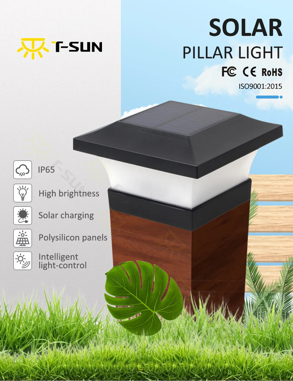 1-4 pieces outdoor solar LED post and deck cap light waterproof IP65 garden gate solar lamp decoration - vue 4 sur 9