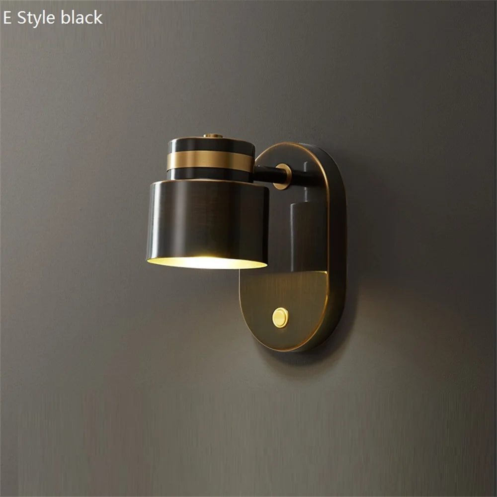 applique murale led pivotante en laiton avec interrupteur pour lecture - vue 9 sur 13
