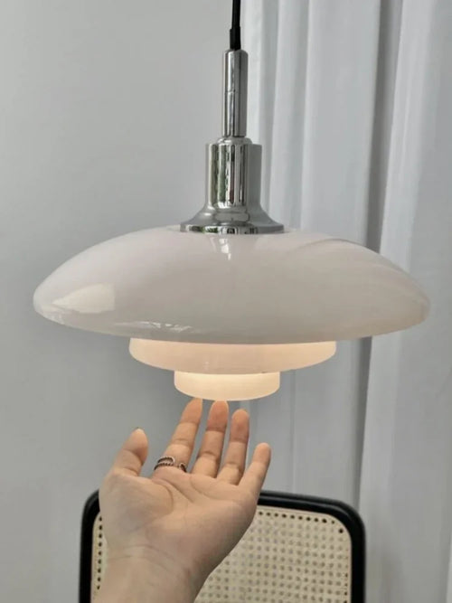 Danish designer decorative glass lampshade pendant light - vue 7 sur 12