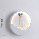 Round LED wall light bear and rabbit for children