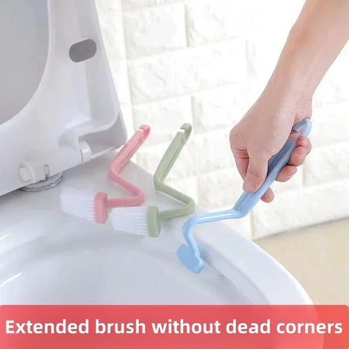 Curved toilet brush practical portable cleaning tool - vue 4 sur 9