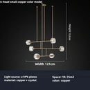 Modern American style crystal chandelier in polished copper