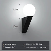 Modern glass indoor wall light with LED lighting