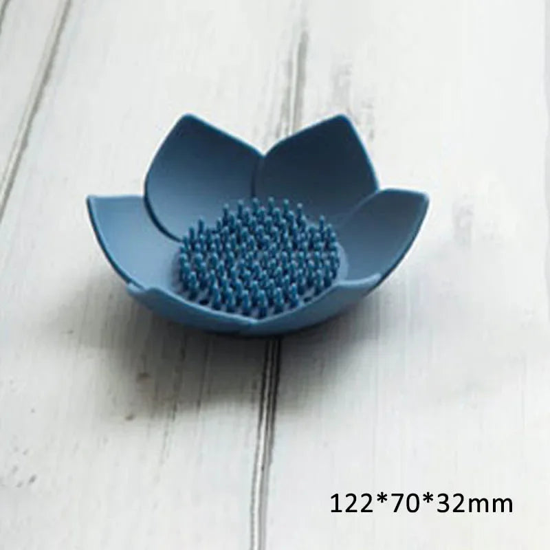 portable silicone non-slip lotus soap box - vue 7 sur 9