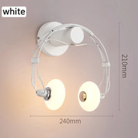 Creative LED wall light in headphone design