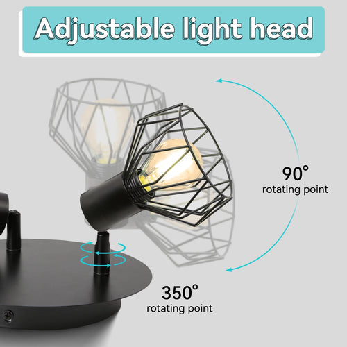 Adjustable LED ceiling spotlight in metal wire for indoor use - vue 4 sur 8