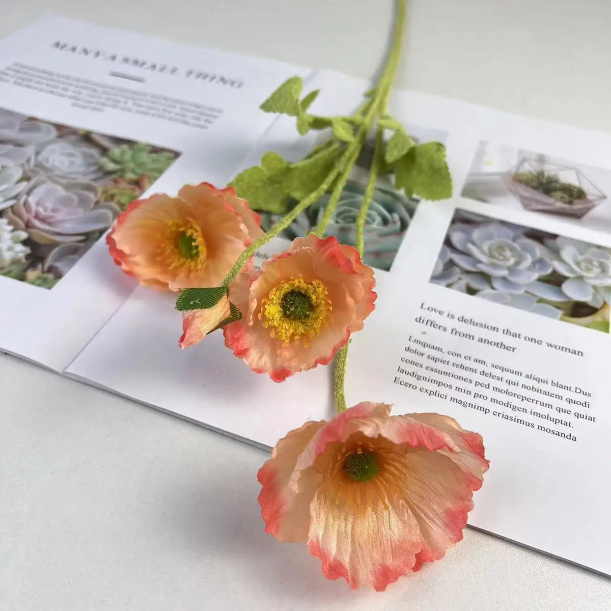 Artificial silk poppy flowers for decoration and events - vue 19 sur 21
