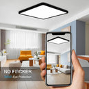 Tuya smart LED ceiling light with app and voice control, Alexa and Google compatible, remote control for living room and bedroom