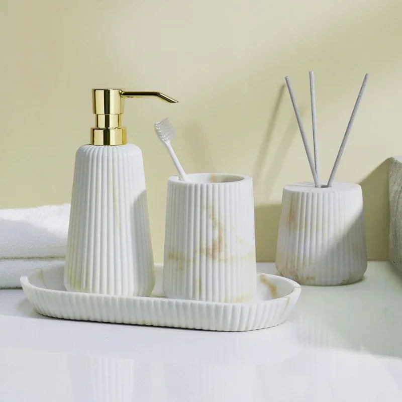 accessoires de salle de bain en grès pour rangement et décoration - vue 3 sur 24