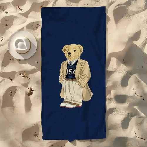 Portable quick-dry anime bear beach towel - vue 5 sur 5