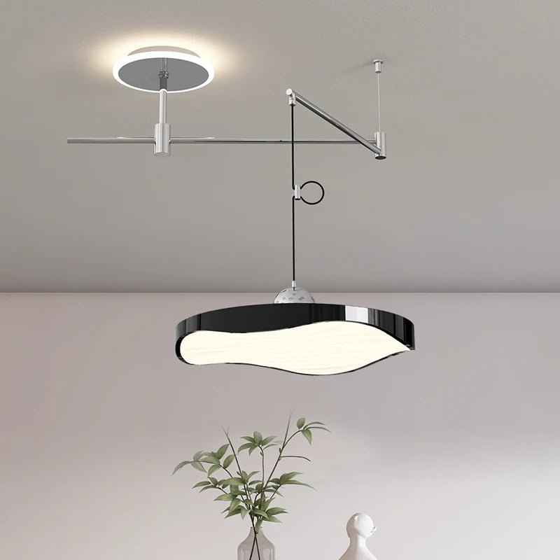 Adjustable modern LED pendant chandelier for dining room, office, bedroom - vue 3 sur 11