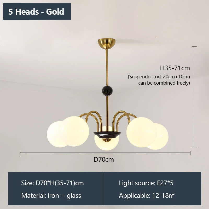 Retro romantic chandelier with eye protection and soft light