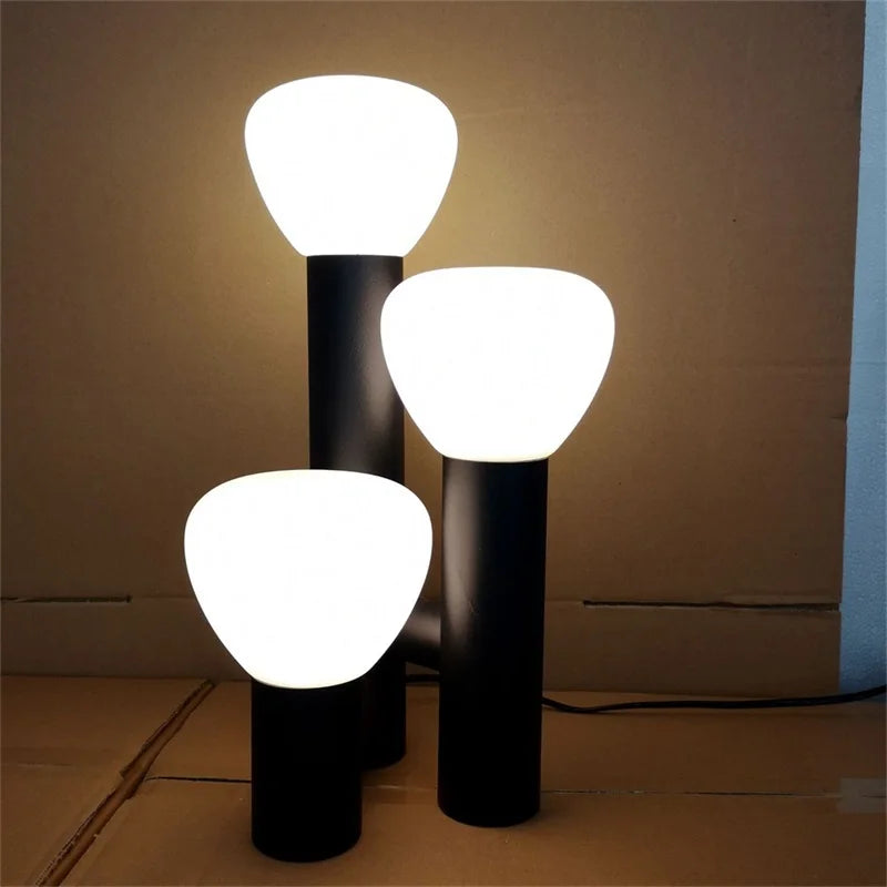 Coloured glass table lamp for interior decoration