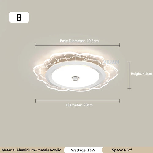Modern ceiling lights with infrared motion sensor - vue 9 sur 9