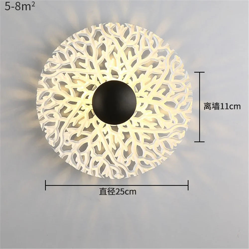 Nordic round metal LED wall light for modern interiors - vue 12 sur 23