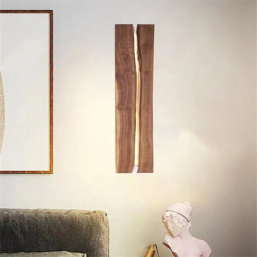 Solid wood wabi-sabi wall light for interior decor - vue 3 sur 11