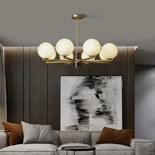 Luxury minimalist Nordic copper postmodern chandelier - vue 3 sur 9