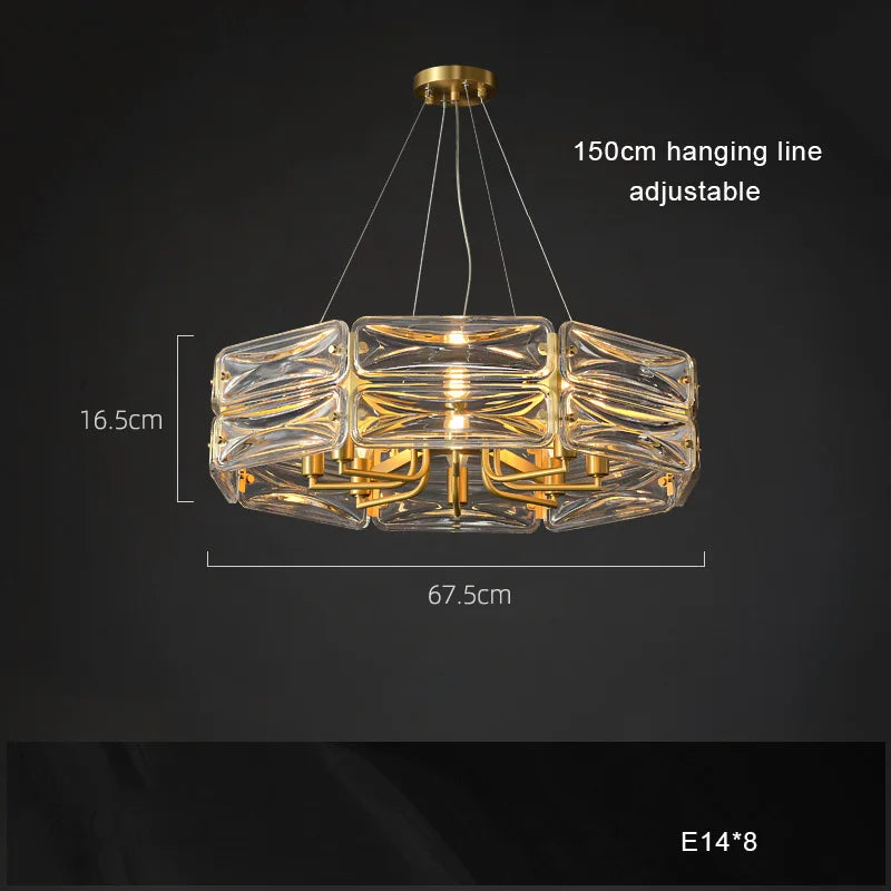 lustre nordique en cuivre led élégant pour décoration intérieure