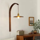Modern walnut wood lamp with decorative LED light