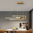 Modern rectangular LED pendant light with dimmable brightness