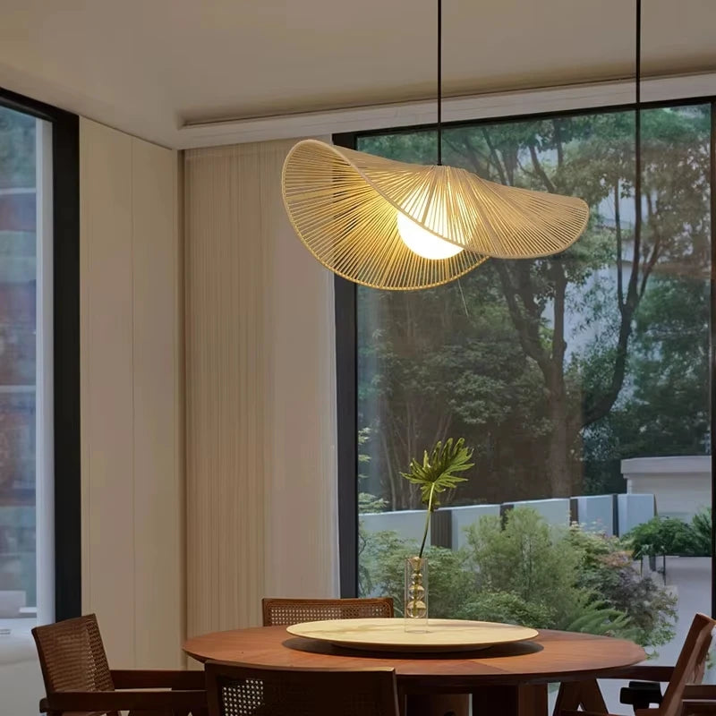 Japanese rattan pendant light wabi sabi style for modern decor