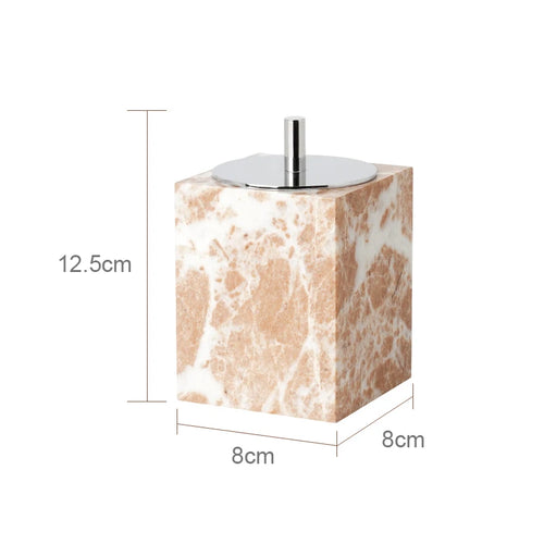 natural marble bathroom accessory set - vue 15 sur 17