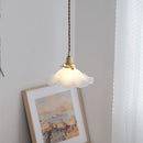 Nordic vintage glass and brass pendant light