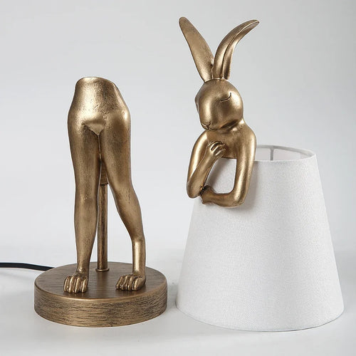 Retro resin rabbit desk lamp for interior decor - vue 6 sur 12