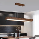 Modern LED chandelier in dark wood for interior decoration