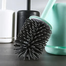 Toilet cleaning brush with wall mount and storage