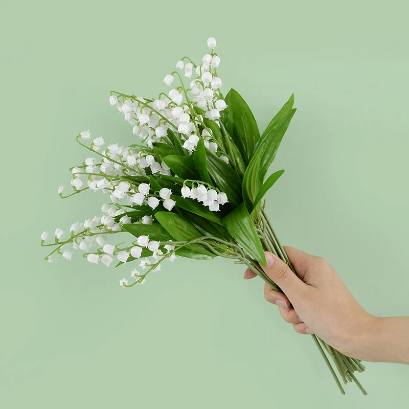 Set of 6 artificial orchids for garden, wedding or bouquet decoration