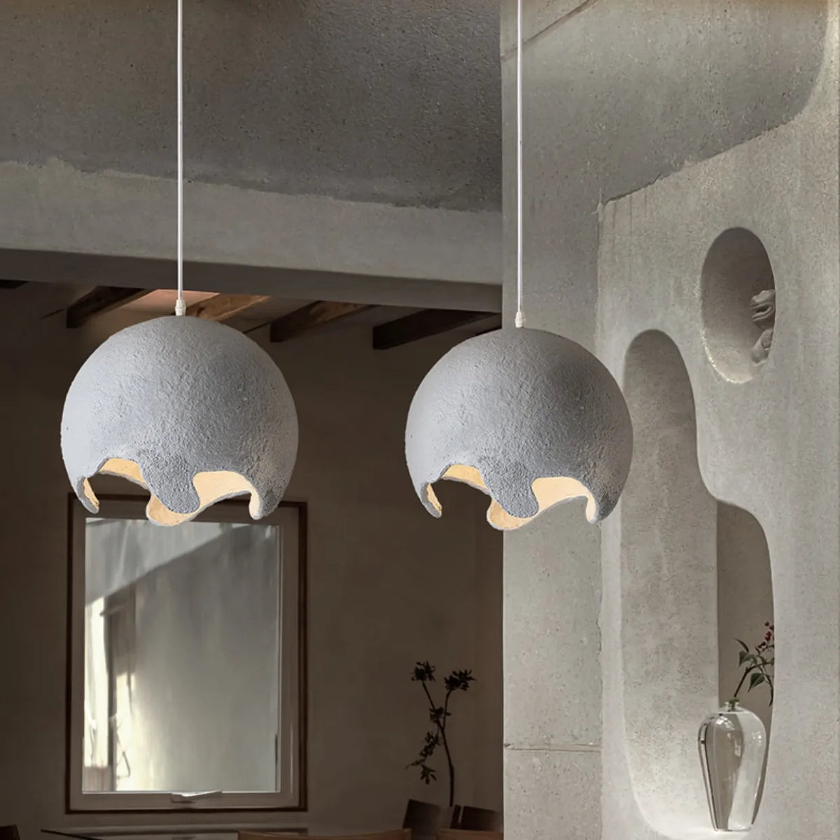 Nordic Wabi Sabi minimalist Japanese design LED chandelier for bar and restaurant